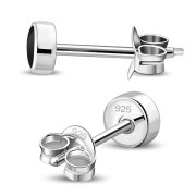 Black Onyx Sterling Silver Stud Earrings - e407